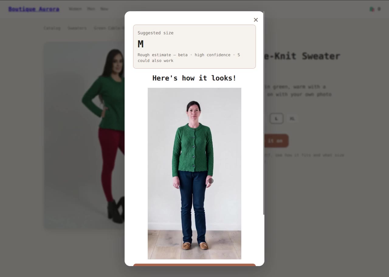 Fitting Room AI try-on preview
